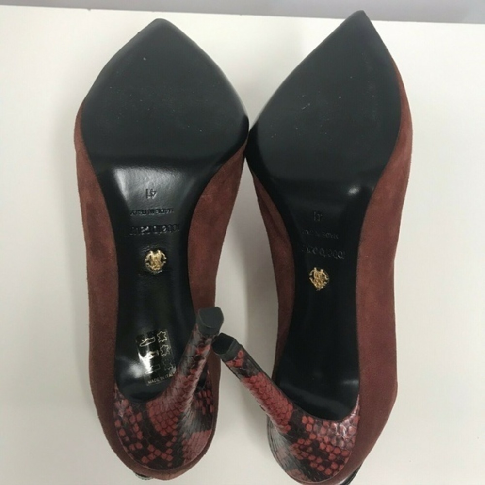 Roberto Cavalli Suede Python Sculptural Shoes 41 - image 7